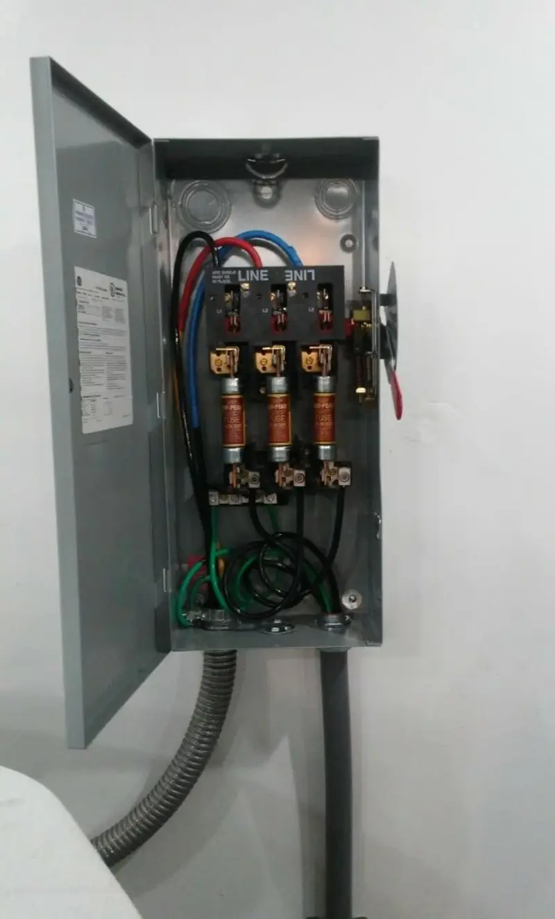 Three-phase disconnect switch installed for Electrical Wiring & Rewiring in Sugar Grove